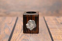 Central Asian Shepherd Dog - Wooden Candlestick With Dog, Souvenir, Decoration, Limited Edition, Collection - thumbnail 1