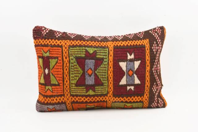 Handwoven Kilim Pillow Cover 16x24 Turkish Bohemian Throw - image 1