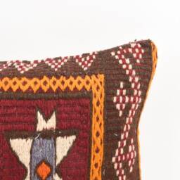 Handwoven Kilim Pillow Cover 16x24 Turkish Bohemian Throw - thumbnail 2