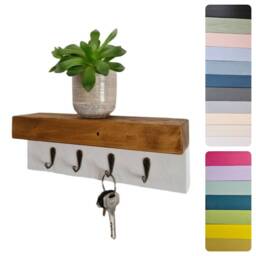 Handmade Rustic Wall Key Holder With Shelf, Hallway Organiser, Key Hooks Tidy Rack, Gift For New Home, Entryway, Keyholder - thumbnail 1