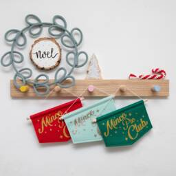 Mince Pie Club Glittery Christmas Wall Banner Flag Decoration - thumbnail 1
