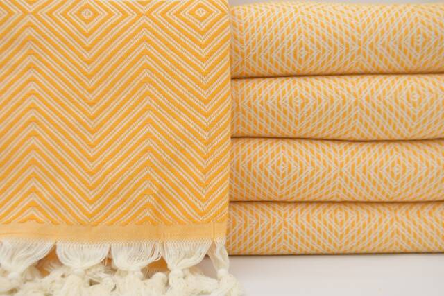 Turkish Blanket, Bedroom Blanket, Turkish Bedspread, Bright Yellow Blanket, Geometric Blanket, Home Decor, Bed Cover, 75x91, Turkish Towel, B3-Dreamb - image 1