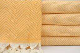 Turkish Blanket, Bedroom Blanket, Turkish Bedspread, Bright Yellow Blanket, Geometric Blanket, Home Decor, Bed Cover, 75x91, Turkish Towel, B3-Dreamb - thumbnail 1