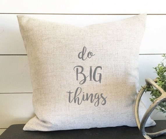Do Big Things Pillow Cover, 18 X Linen, Gift, Beach Decor, Christian, Christian Inspirational Home - image 1