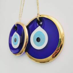 Gold Evil Eye Wall Hanging Turkish Nazar Amulet, Good Luck Charm - Various Sizes Available - thumbnail 4