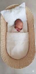 Lace Trim Baby Sheet Set - Cradle Pram Pillowcase, Optional Velvet Blanket Custom - thumbnail 1