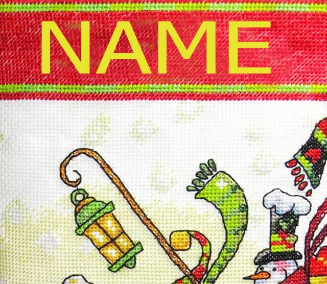 Embroidered Christmas Stockings Personalized Xmas Stocking With Embroidered Snowmen Handmade Cross-Stitched New Year's Dekor Made To Order - image 1