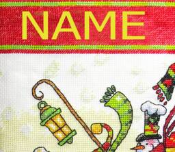 Embroidered Christmas Stockings Personalized Xmas Stocking With Embroidered Snowmen Handmade Cross-Stitched New Year's Dekor Made To Order