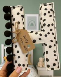 Dalmatian Decor Fabric Letters Nursery Christening Gift Wall Art - thumbnail 1