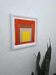 Nested Hues 3, Weaving Textile, Modern Handmade, Wall Hanging, Fiber Art, Home Decoration, Textile Framed Art - thumbnail 1