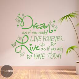 Dream As If You Could Live Forever Only Have Today Vinyl Wall Decal Sticker - thumbnail 2