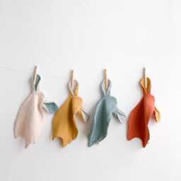 Organic Cotton Muslin Baby Lovey, Mustard Yellow Blanket, Newborn Gift - thumbnail 3
