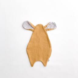 Organic Cotton Muslin Baby Lovey, Mustard Yellow Blanket, Newborn Gift