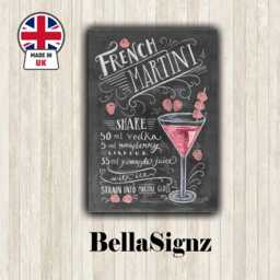 French Martini Cocktail Metal Sign Pub Bar Decor - thumbnail 2