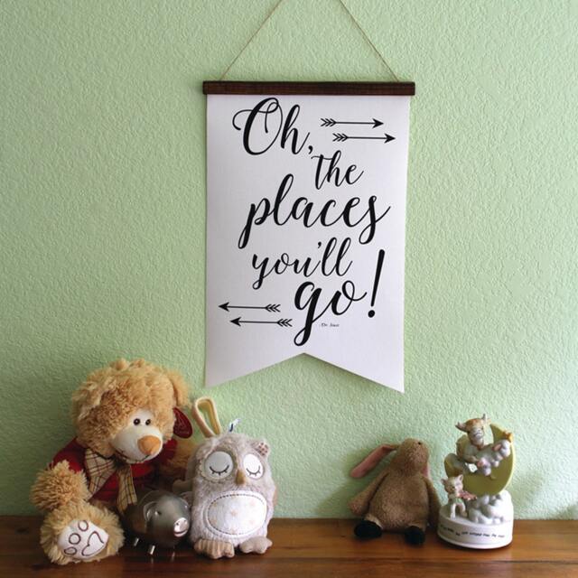 Oh, The Places You'll Go - Nursery Decoration, Art, Kids Decor, Quote, Canvas Print, Wall Art - image 1