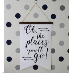 Oh, The Places You'll Go - Nursery Decoration, Art, Kids Decor, Quote, Canvas Print, Wall Art - thumbnail 3