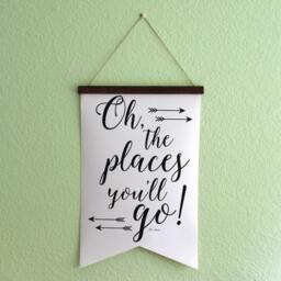 Oh, The Places You'll Go - Nursery Decoration, Art, Kids Decor, Quote, Canvas Print, Wall Art - thumbnail 2