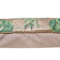 Fortuny Fabric Throw Pillow Cushion Cover Green & Silvery Gold Olimpia Pattern - Made in Italy - thumbnail 2