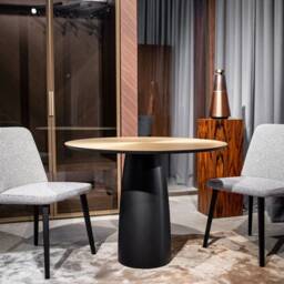 Kopar Round Brushed Brass Dining Table D98 - thumbnail 1