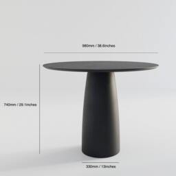 Kopar Round Brushed Brass Dining Table D98 - thumbnail 4
