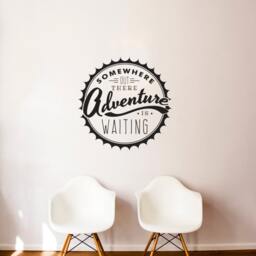 Somewhere Adventure Waiting Quote - Wall Decal Custom Vinyl Art Stickers - thumbnail 2
