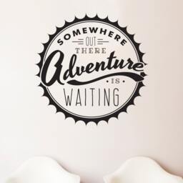 Somewhere Adventure Waiting Quote - Wall Decal Custom Vinyl Art Stickers - thumbnail 1
