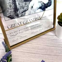 Personalised Floating Glass Memorial Frame Remembrance Photo Keepsake - thumbnail 3