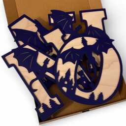 Wooden Dragon Name Sign - Personalised Plaque Custom Decor Theme Nursery Wall Art - thumbnail 1