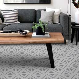 Geometry Triangles Form Vinyl Flooring, Beige Luxury Gray Nursery Minimalist Office Decor, Living Room Decoration - thumbnail 3
