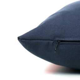 Customizable Colorblock Pillow Cover, Faux Leather Navy Modern Home Accent - thumbnail 3