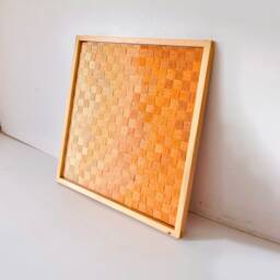 Sunkissed Framed Fiber Art - Geometric Woven Wall Hanging