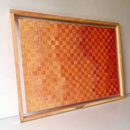 Sunkissed Framed Fiber Art - Geometric Woven Wall Hanging - thumbnail 3