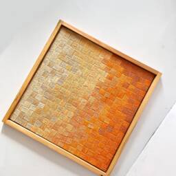 Sunkissed Framed Fiber Art - Geometric Woven Wall Hanging - thumbnail 2