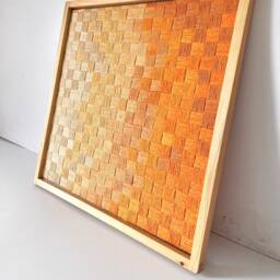 Sunkissed Framed Fiber Art - Geometric Woven Wall Hanging - thumbnail 4