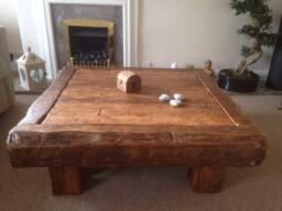 Handmade Rustic Coffee Table Made From Old French Oak - thumbnail 1