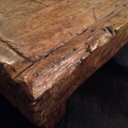 Handmade Rustic Coffee Table Made From Old French Oak - thumbnail 4