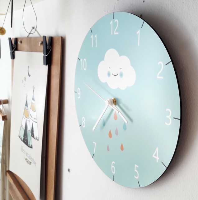 Kids Wall Clock, Nursery Childrens Silent Decor - image 1
