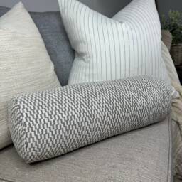"Scatter Grey Cushion For Sofa Or Bed, Decorative Bolster Pillow 16"" X 6"