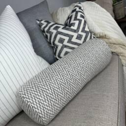 "Scatter Grey Cushion For Sofa Or Bed, Decorative Bolster Pillow 16"" X 6" - thumbnail 4