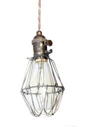 Simply Modern Bare Bulb Caged Edison Pendant Light in Oil Rubbed Bronze - thumbnail 2