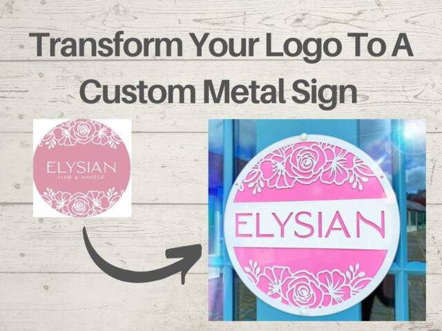 Custom Metal Sign Logo Laser Cut Business Wall Art - image 1