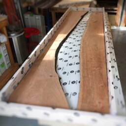 Cherry River Coffee Table With Black Epoxy - thumbnail 3