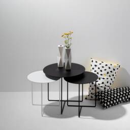 Metal Side Table in Black Usable As Coffee Table & Nightstand - thumbnail 4