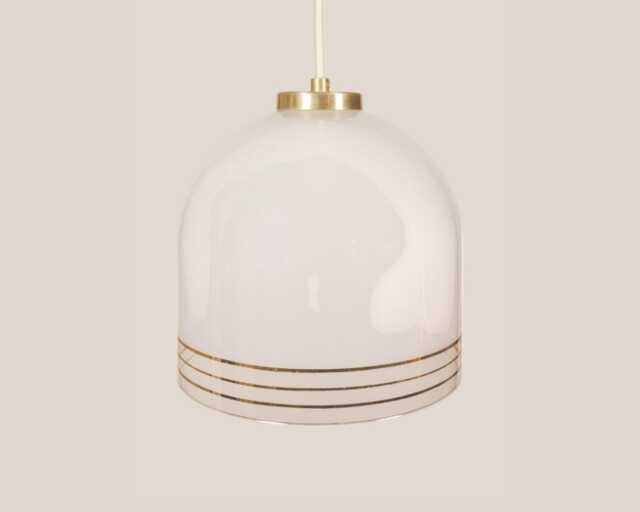 Romana Vintage Pendant Light Mcm Hanging Handcrafted Glass Lamp Retro Ceiling Fixture Yugoslavia Gold Brass - image 1