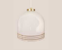 Romana Vintage Pendant Light Mcm Hanging Handcrafted Glass Lamp Retro Ceiling Fixture Yugoslavia Gold Brass - thumbnail 1
