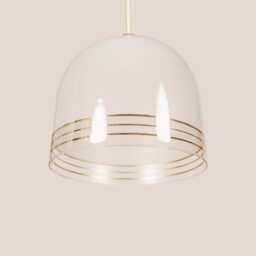 Romana Vintage Pendant Light Mcm Hanging Handcrafted Glass Lamp Retro Ceiling Fixture Yugoslavia Gold Brass - thumbnail 3
