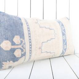 Vintage Turkish Kilim Lumbar Pillow Cover 12x24 Inch, Handmade - thumbnail 2