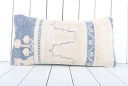 Vintage Turkish Kilim Lumbar Pillow Cover 12x24 Inch, Handmade - thumbnail 1