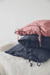 Linen Pillowcases Set Of 2 Softened Washed Pillow Covers With Ties - thumbnail 1