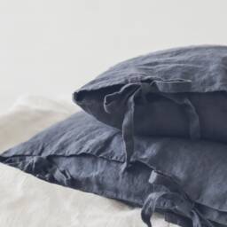 Linen Pillowcases Set Of 2 Softened Washed Pillow Covers With Ties - thumbnail 2